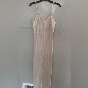 Cream Universal Thread Midi Dress W/ slit